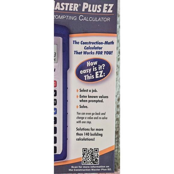 Construction Master Plus EZ Series Math Calculator Model 4067 NEW IN BOX - Picture 3 of 5